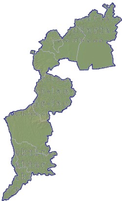 Landkarte Burgenland Bezirksgrenzen Hhenrelief