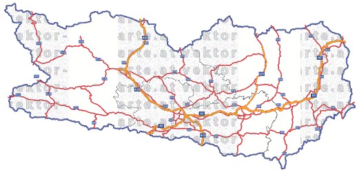 Landkarte und Straßenkarte Kaernten Regionen