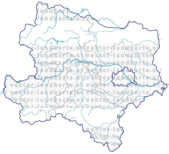 Landkarte Niederoesterreich Regionen Flssen und Seen