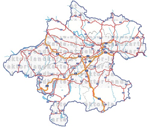 Landkarte und Straßenkarte Oberoesterreich Regionen Flssen und Seen