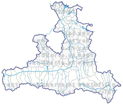 Landkarte und Gemeindekarte Salzburg Bezirksgrenzen und Gemeindegrenzen Flssen und Seen