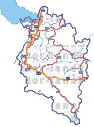 Landkarte und Straßenkarte Vorarlberg Regionen Flssen und Seen