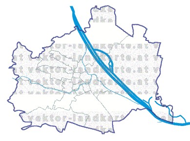 Landkarte Wien Bezirksgrenzen Flssen und Seen