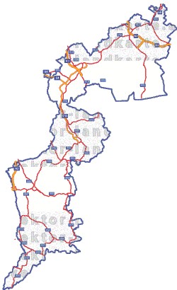 Landkarte und Straßenkarte Burgenland