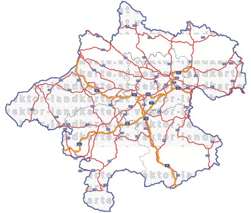 Landkarte und Straßenkarte Oberoesterreich Regionen