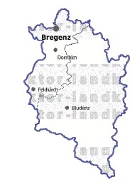 Landkarte und Gemeindekarte Vorarlberg Regionen vielen Orten